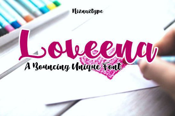 Loveena Font: A Handwritten Typeface for Makers